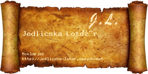 Jedlicska Lotár névjegykártya